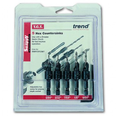 Trend Snappy TCT Drill Countersink 5 Piece Set SNAP/CSTC/SET
