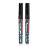 Timco Builders Permanent Markers Fine Tip Black Pack of 2 2.54