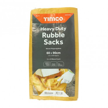 Timco Heavy Duty Rubble Sacks 60cm x 90cm Pack of 10