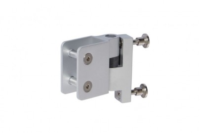 Toilet Cubicle Hinges Gravity U Bracket Style 20mm Board T131SA Satin Aluminium Pair