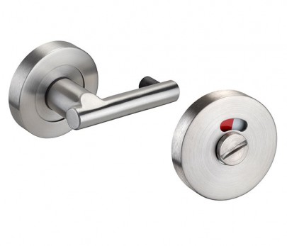 Toilet Cubicle Door Lock with Indicator Pilaster Turn T206SA Satin Aluminium