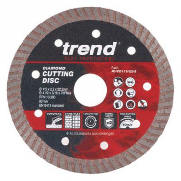 Trend Diamond Cutting Disc 115mm x 2.2mm x 22.2mm AD/CD115/22/S