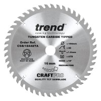 Trend Circular Saw Blade CSB/18448TA Craft Pro TCT 184mm 48T 16mm Thin 26.79