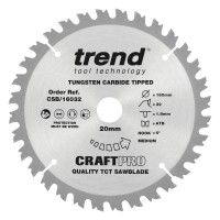 Trend Circular Saw Blade CSB/16032 Craft Pro 160mm 32T 20mm x 1.8mm Kerf 24.91