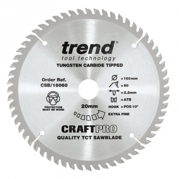 Trend Circular Saw Blade CSB/16060 Craft Pro TCT 160mm 60T 20mm
