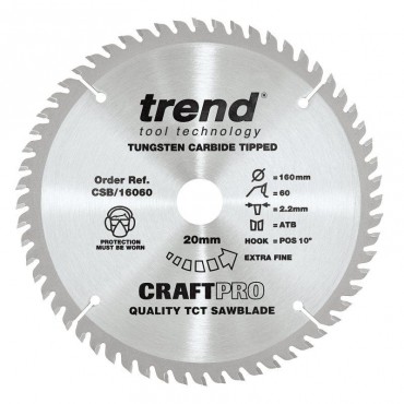 Trend Circular Saw Blade CSB/16060 Craft Pro TCT 160mm 60T 20mm