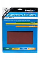 BlueSpot Wet & Dry Sandpaper Sheets 20 Piece Assorted Pack 19854 5.04