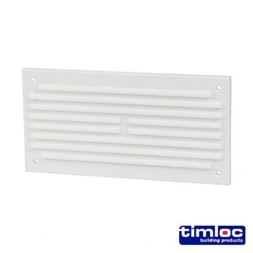 Timloc White Louvered Vent with Flyscreen 166mm x 85mm