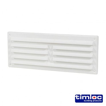Timloc White Louvered Vent with Flyscreen 260mm x 104mm