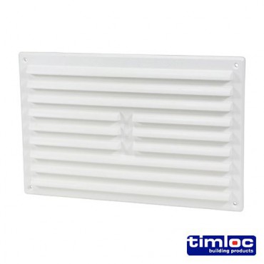 Timloc White Louvered Vent with Flyscreen 260mm x 170mm