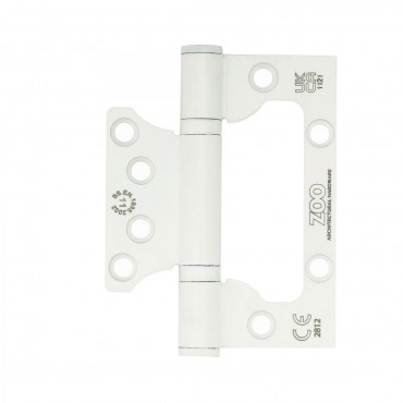 Zoo Hardware Grade 11 Flush Hinges ZHSSFH-243S-PCW Powder Coated White Pair