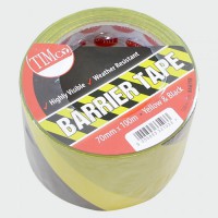 Barrier Tape Black / Yellow 100M x 70mm NON ADHESIVE £4.73