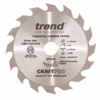 Trend Circular Saw Blade CSB/13616TA CraftPro TCT 136mm 16T 20mm Thin 21.06