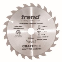 Trend Circular Saw Blade CSB/16524C CraftPro TCT 165mm 24T 20mm 24.01