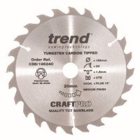 Trend Circular Saw Blade CSB/16524C CraftPro TCT 165mm 24T 20mm 22.74