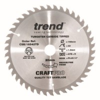 Trend Circular Saw Blade CSB/16542TD CraftPro TCT 165mm 42T 20mm Thin 23.16