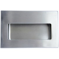 Flush Handle Rectangular Ergonomic Secret Fix 125mm x 83mm Satin Stainless Steel 15.68