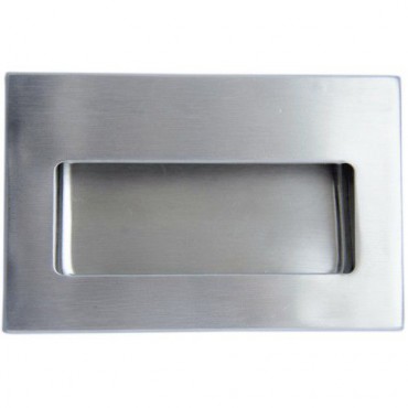 Flush Handle Rectangular Ergonomic Secret Fix 125mm x 83mm Satin Stainless Steel