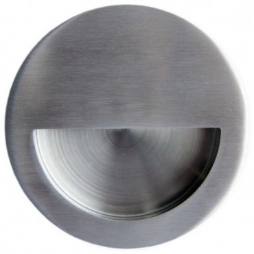 Flush Handle Circular Half Moon Secret Fix 90mm Diameter Satin Stainless Steel