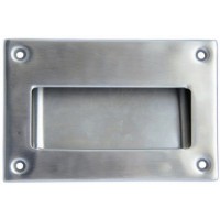 Flush Handle Rectangular Ergonomic Face Fix 125mm x 83mm Satin Stainless Steel 9.41