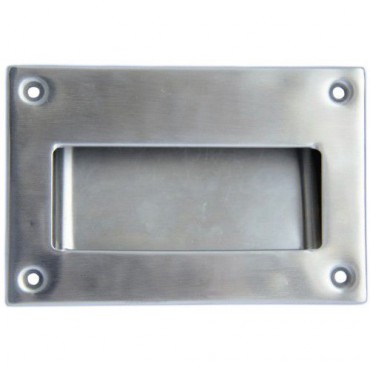 Flush Handle Rectangular Ergonomic Face Fix 125mm x 83mm Satin Stainless Steel