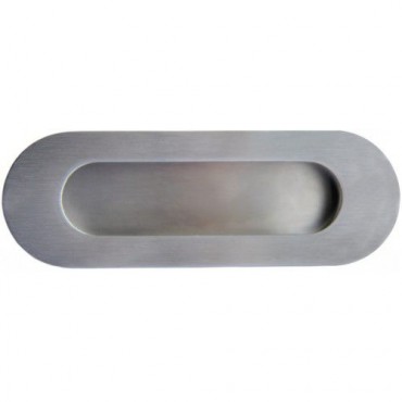 Flush Handle Radius Secret Fix 120mm x 40mm Satin Stainless Steel