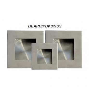 Pocket Door Flush Pull Set Square Secret Fix Satin Stainless Steel