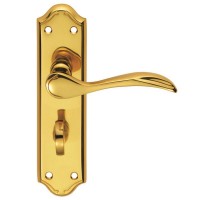 Carlisle Brass Door Handles DL192 Madrid Lever Bathroom Lock Polished Brass 40.48