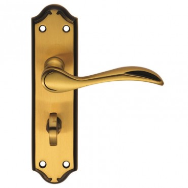 Carlisle Brass Door Handles DL192FB Madrid Lever Bathroom Lock Florentine Bronze