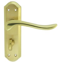 Carlisle Brass Door Handles DL452SBPB Lytham Lever Bathroom Lock SBPB 41.05