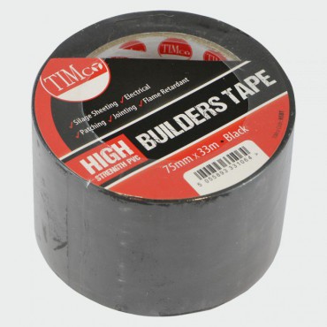 Timco High Strength Builders Tape 33M x 75mm Black