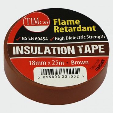 PVC Electrical Insulation Tape 25M x 18mm Brown