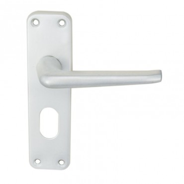 Eurospec Budget Door Handles LPU4004SAA Oval Profile Lock Satin Aluminium