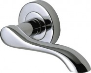 Marcus SC7352-PC Aurora Round Rose Lever Door Handles Polished Chrome 19.35