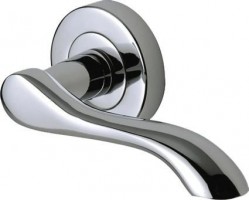 Marcus SC7352-PC Aurora Round Rose Lever Door Handles Polished Chrome 19.35