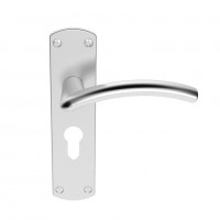 Serozzetta Door Handles SZC031YSC Tres Euro Profile Lock Satin Chrome 22.80